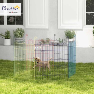 PawHut® вольєр для цуценят, огорожа для собак, вольєр-загон, 120x60x80 см (різнокольоровий)