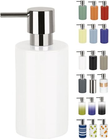 Дозатор мила Spirella | Керамічний, 300 мл, білий | Надійний та довговічний | Без помпи