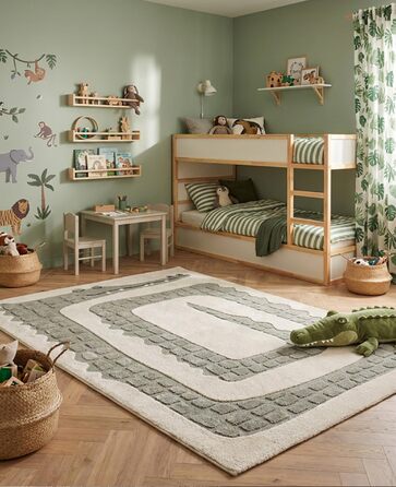 Дитячий килим Jungle Kids 3D Крокодил 140x200 см, м'який, зносостійкий, для дитячої кімнати