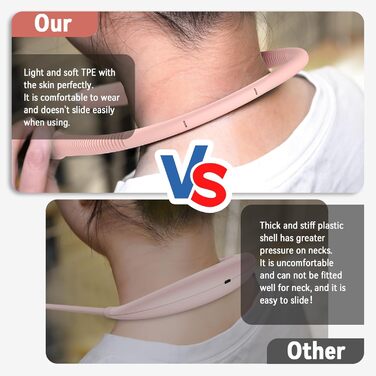 Лампа для рукоділля Diboniur на шию, акумуляторна, 3 кольори світла, 3 рівні яскравості, гнучка, USB для читання, в'язання, кемпінгу (Рожева)