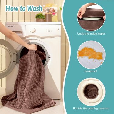 Ортопедичне ліжко для собак, маленьких порід, вологостійке, з бортиками, з підтримуючого пінополіуретану, зручне, знімний, пральний чохол, вологостійке дно, неслизьке (M, 91x69x19 см, Колір: Коричневий)