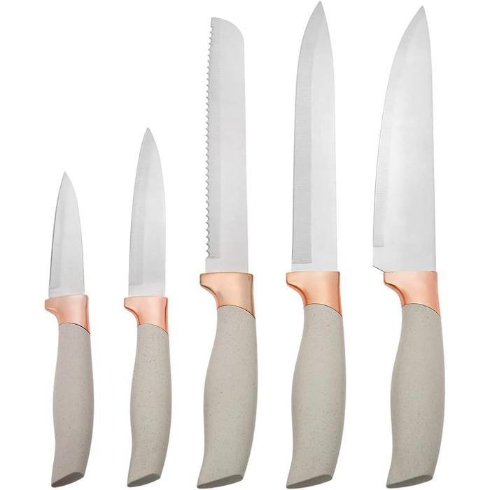 Набір ножів Karaca Gusto 12 предметів з дощечкою та кухонними аксесуарами, з нержавіючої сталі, ергономічні ручки, чорний (кремовий)