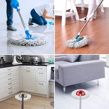EasyWring Spin Mop Refill Pack, compatible with O-Ceda, microfiber spinning mop heads, replacement mop head, 6 pieces