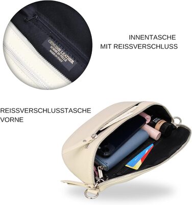 Жіноча сумка Brise Art Lucia з екошкіри, італійського виробництва. Сумка-бананка, кросбоді з регульованим ремінцем, 3 відділення. Чорний/Бежевий колір