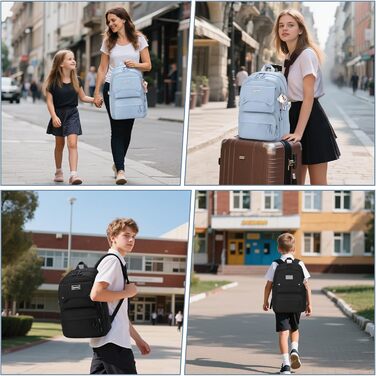 Шкільний рюкзак для дівчаток та хлопців підлітки, рюкзак для жінок та чоловіків, рюкзак для ноутбука 15,6 дюймів, повсякденний туристичний рюкзак, водонепроникний рюкзак, рюкзак для коледжу (#5 Чорний-b)