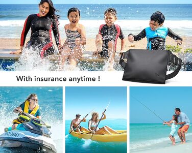 Водонепроникна поясна сумка YOSH з регульованим ремінцем (2 шт.), Drybag, для активного відпочинку, водного спорту, плавання, катання на човні - чорний