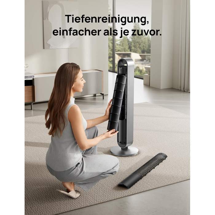 Dreo Pilot Max S: Тихий торшерний вентилятор з кулькою 120°, 12 швидкостей, 4 режими, таймер 12 годин, керування від пульта, для спальні