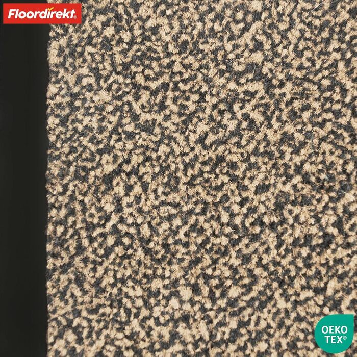 Килимок для підлоги Floordirekt Rhine - миючий, з високою зносостійкістю, з антиковзним покриттям - килимок для вхідної зони (Sparrow), кольор Ocher-black (Meliert), 80 x 120 см