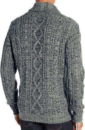 Чоловічий в'язаний кардиган Runcati з довгим рукавом, коміром та замком, з косими візерунками (XL, сірий)