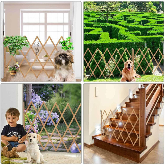 Захисне ґратка для собак, дерев'яне розтяжне ґратка, 75 x 105 см