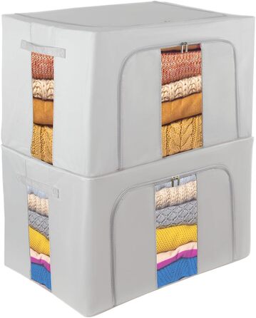 Органайзер для зберігання постільної білизни та одягу Womanht - 2 шт. (24L, сірий)