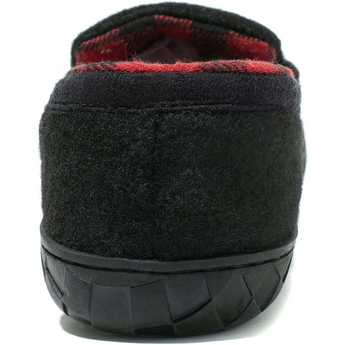 Чоловічі домашні тапочки NewDenBer, мокасини з піною пам'яті, теплі та зручні, з неслизькою гумовою підошвою, 42 EU, чорний/червоний