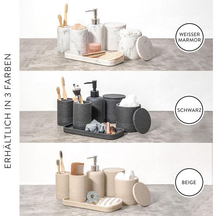 Набір для ванної кімнати ZCCZ – 6 предметів: органайзер для зубних щіток, дозатор мила, миска для косметики та ватних паличок. Елегантний декор з ефектом мармуру, білий колір для стильного оформлення ванної кімнати