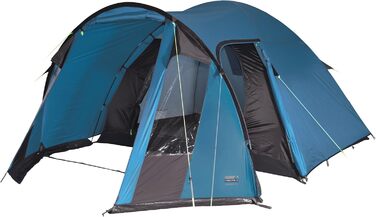 High Peak Dome Tent Tessin 5, camping tent with vestibule, 2 entrances, family tent for 5 people, extra high entrance, double-walled