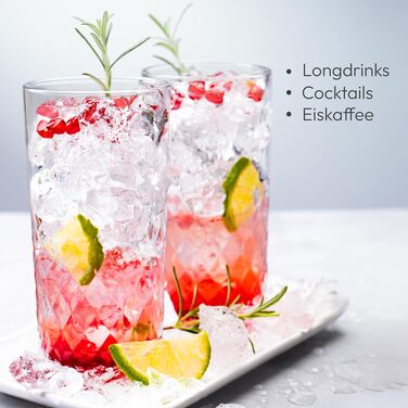 12-Piece Glass Set, 300ml Transparent Drinking Glasses, Water Glasses, Ribbed Glasses for Juice, Water, Party, Garden, Cocktail Glasses