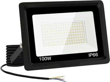 Світлодіодний прожектор для вулиці 100 Вт, IP66, 6500K, 5000 Лм, водонепроникний, надяскравий, для двору, гаража, саду