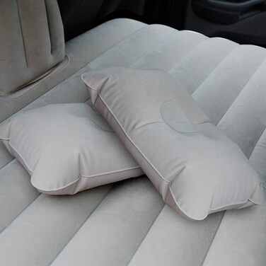 Надувна автомобільна матрац з насосом для подорожей, кемпінгу та відпочинку на природі (сірий)