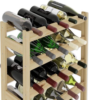 Lenmar Wooden Wine Rack for Bottles, Natural, RW-1, Wine, Bottle Rack, Cellar Rack, Shelves, Bottle Holder (Natural, RW-1-30, 86 x 53 x 25, holds 6 bottles, for 30 bottles)