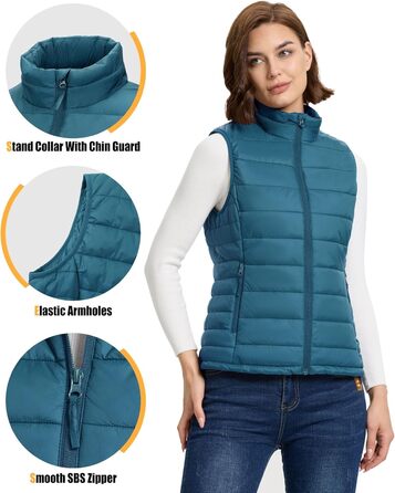 Жіноча степна жилетка Outdoor Ventures для туризму та кемпінгу, тепла, з капюшоном, керамічно-блакитна, розмір L
