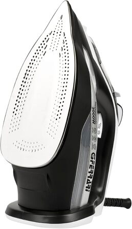 Праска відпарювач Ferrari Ermes G40021: 2500 Вт, керамічна підошва, 340 cc, 150 г/хв, самоочищення, захист від накипу та протікання, 51 мікроотвір, білий/чорний/сірий