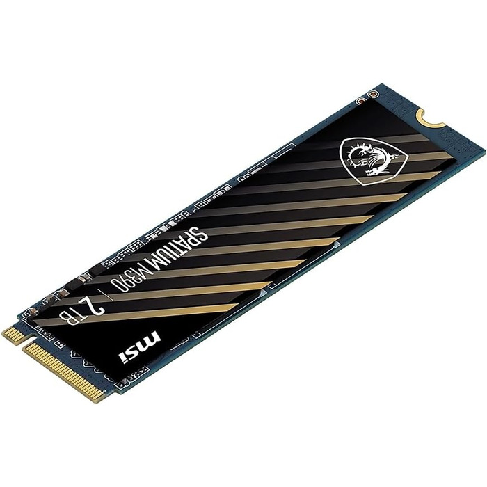 SSD MSI Spatium 2TB PCIe 4.0 NVMe M.2 - Внутрішній твердотільний накопичувач, 7000 МБ/с (читання) & 6800 МБ/с (запис), 3D NAND, Захист даних, гарантія 5 років (1400 TBW)
