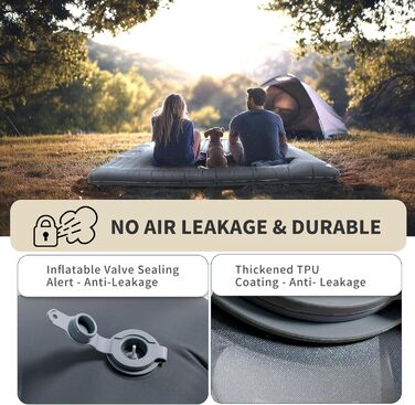 Isomatte Origem для 2 осіб, 14 см, самонадувна, ультралегка, для кемпінгу, туризму, рюкзака, зеленого кольору (сірий), з насосом