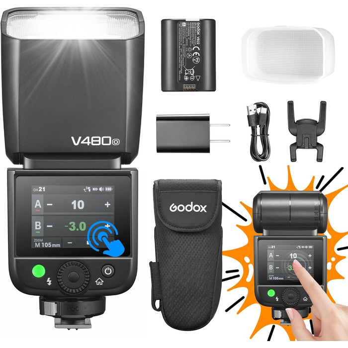 Спалах для камери Godox V480O: потужний TTL-спалах GN50 для Olympus та Panasonic