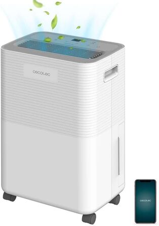 Зволожувач повітря Cecotec BigDry Series 2000: 750 мл/день, резервуар 0.6-2 л, 2 швидкості, 2 режими, площа до 25 м², функція очищення. (2000 Essential) Білий