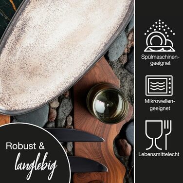 Набір сервірувальних тарілок Moritz & Moritz VIDA Бежевий (2 шт.) - великі тарілки з якісного порцеляну, сучасний дизайн, придатні для миття в посудомийній машині та використання в мікрохвильовці. Ідеально підходять для салатів, м'яса на грилі, закусок та