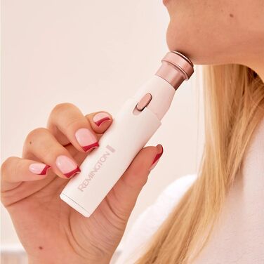 Електричний пристрій для видалення волосся Remington BareMe WFS200: 2-в-1 (рашер та тример для брів), для обличчя (верхня губа, підборіддя, щоки), водостійкий, з LED-підсвічуванням, USB-C, щітка, захисна кришка