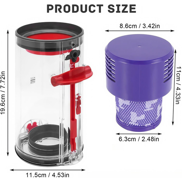 Замінний контейнер для пилу Dyson V11 V15 (HEPA фільтр) - аксесуар для пилососа