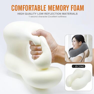 Подушка для шиї у вигляді білки Memory Foam для подорожей (темно-сірий)