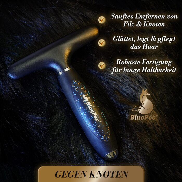 Феллентвіррєр BluePet для довгошерстих собак та котів: щітка-розпушувач з двома рядами пінів, версія 2.0 Limited Edition