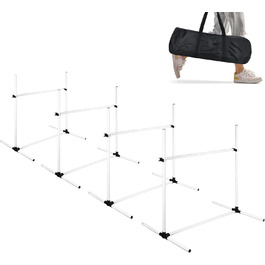 Набір для аджиліті для собак: перешкоди, стійки для слалому, обладнання для дресирування. Регульована висота, 104x70x101см, зелений