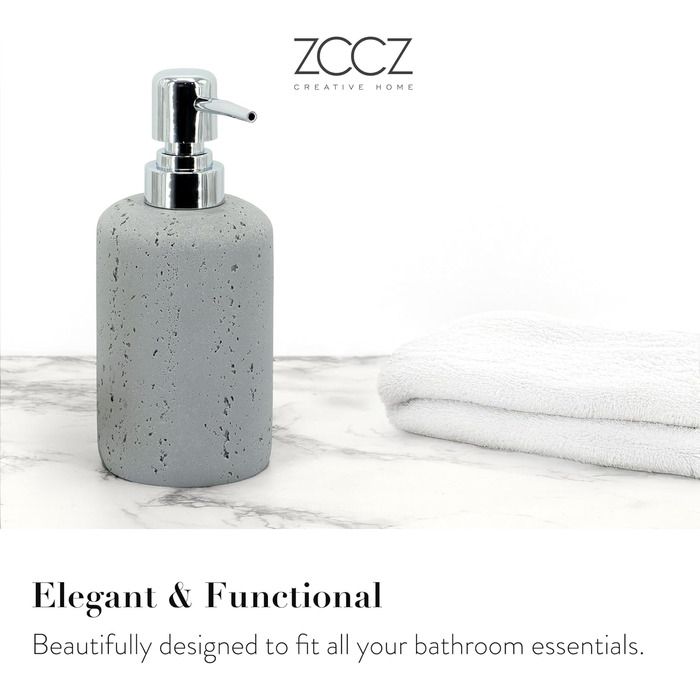 ZCCZ 4-Piece Bathroom Accessory Set, Black, with Soap Dispenser, Toothbrush Holder, Bathroom Tumbler, and Vanity Tray, Decorative Countertop Organizer