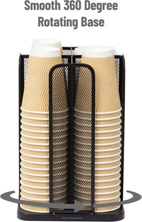 Mind Reader Network Collection, 4-Compartment Cup and Lid Dispenser, Countertop Organizer, Metal Mesh, 8