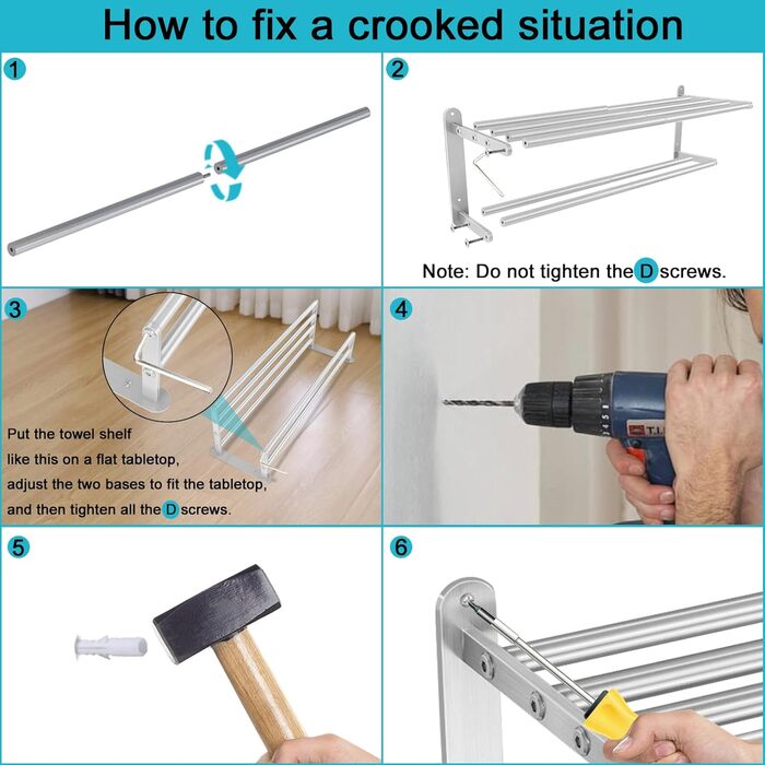 Тримач для рушників у ванну кімнату – 61 см, полиця для рушників з подвійною перекладиною, нікельована сталь, кріплення на стіну, 2-ярусний, для ванної кімнати та туалету