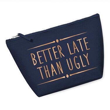 Косметичка RaketeBerlin 'Better late than ugly', 100% бавовна, розмір M, металевий замок, різні кольори