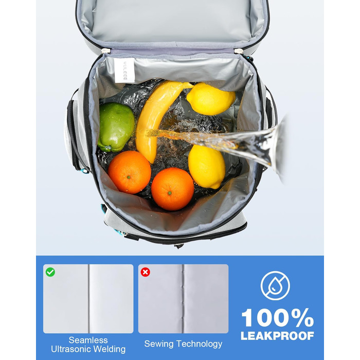Large Cooler Bag Waterproof Insulated Leakproof Rolltop Cooler Bag Backpack Soft Cooler for Food & Drinks for Beach/Picnic/Camping