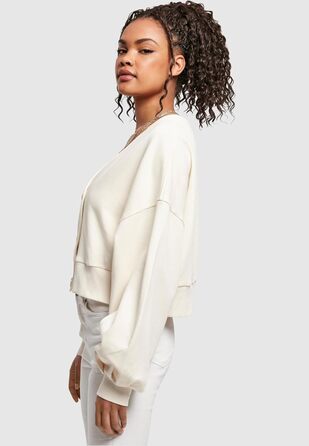 Кардиган жіночий Urban Classics Oversized з органічної бавовни, Short Terry, розмір 3XL, колір Whitesand