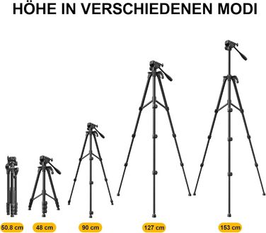 Штатив для камери RALENO Stabile, 152 см, з сумкою. Легкий та міцний штатив для професійних фотографів та відеозйомки з тримачем для телефону iPhone. Модель TP-40