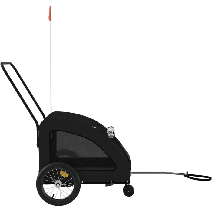 Фургон для собак VidaXL - чорний, 30 кг, Oxford-Gewebe, з прапором та відбивачами