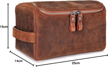 Сумка для косметики DONBOLSO® Helsinki I з натуральної шкіри коричневого кольору, для чоловіків та жінок, з можливістю підвішування