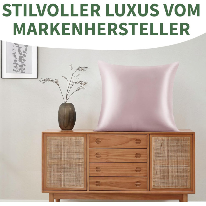 100% Silk Pillowcase 80x80 | High Weight: 22 Momme, ideal for skin and hair | Highest Grade 6A | Strictly Certified in Switzerland | Oeko-Tex* Silk Pillowcase Pale Pink