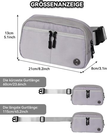 Гірчатка Mokze Bauchtasche 2L: стильна поясна сумка для чоловіків та жінок - водонепроникна, для бігу, велоспорту, подорожей, Marineblau (Grey)