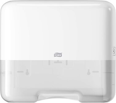 Tork Mini Spender for Z-fold and interfolded paper towels 553100, Elevation Design - Compact H3 towel dispenser for folded towels for single-sheet dispensing, white