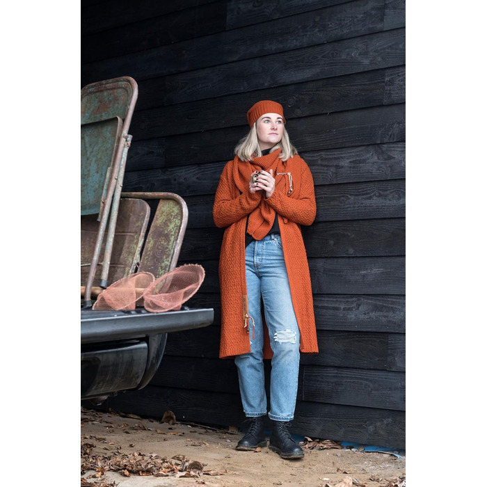 В'язана жилетка KNIT FACTORY Luna Lange - жіноча жилетка з вовни, великий в'яз, сірий колір, преміум якість