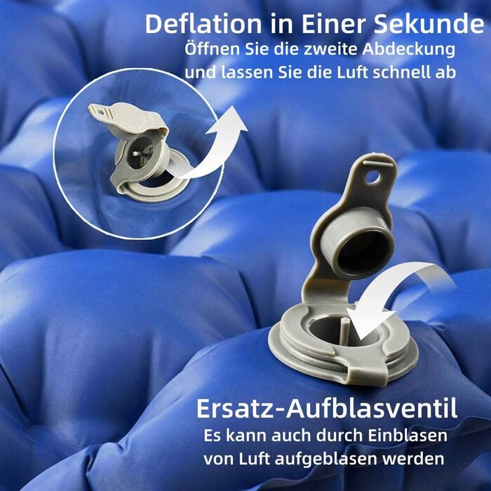 Надувний килимок Isomatte самонадувний, з'єдний, для кемпінгу з насосом-футболом, 600г, легкий, покращена версія