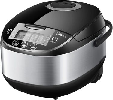 Midea Rice Cooker, Multi-cooker with 11 programs, 1.8L Rice Cooker for up to 10 people, Slow Cooker with Steamer, Premium Inner Pot, Keep Warm Function, Timer, 5L 6-Phase Technology