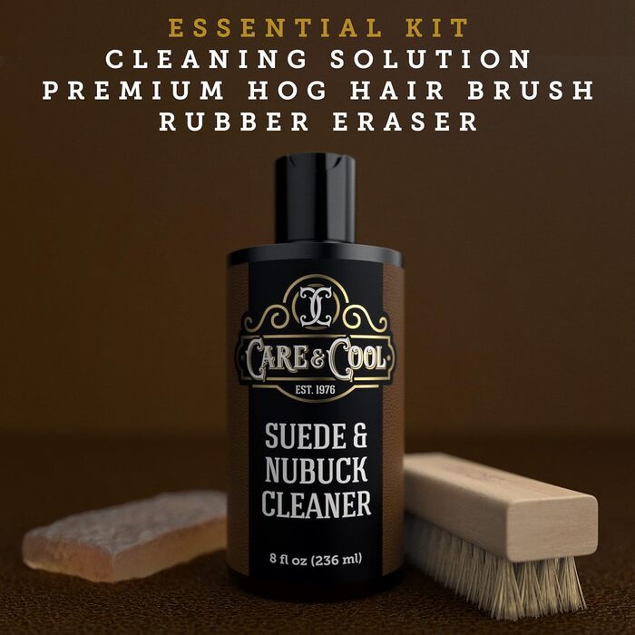 Care & Cool Suede & Nubuck Adhesive Set (8 oz) restores color and vitality to footwear and furniture (Basic Kit), neutral, 8 fl oz, Neutral, 8 fl oz
